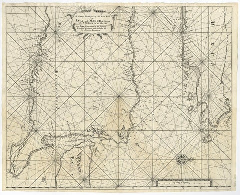 Rare Old English Sea Chart of Part of Indonesia with Java, Madura and Bali, 1711, view 2