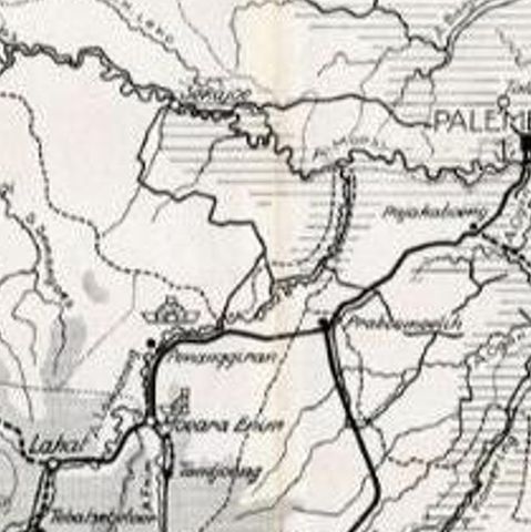 Antique Map of the Palembang Area, c.1900, close-up 2