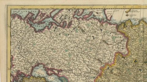 Decorative Antique Map of Asia and the East Indies, circa 1720, close-up 6