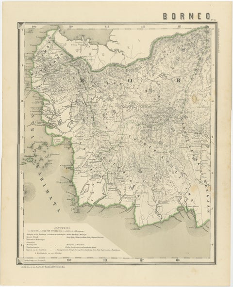 Antique Map Set of Western & Southern Borneo, Dutch East Indies Era, 1884, view 2