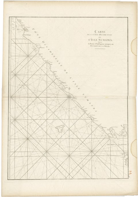 Sea Chart of Part of the Southwestern Coast of Sumatra & Nias, Indonesia, C1775, view 2
