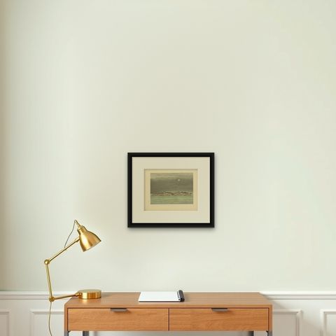Antique Print of Tanjung Belimbing by M.T.H. Perelaer, 1888, shown framed on a wall, true to size