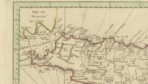 Antique Map of Java Indonesia, VOC Period, Decorative Cartouche, c.1750, close-up 6