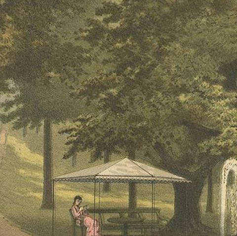 Antique Print of a Fountain on Java by M.T.H. Perelaer, 1888, close-up 2