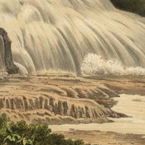 Antique Print of the Bantimurung Waterfall in Indonesia, close-up 2