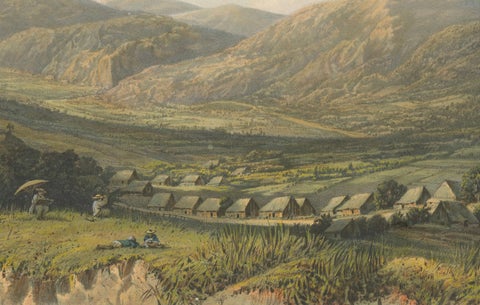 View of the Tengger Mountains, East Java, Rare Java Landscape Lithograph, 1872, close-up 2