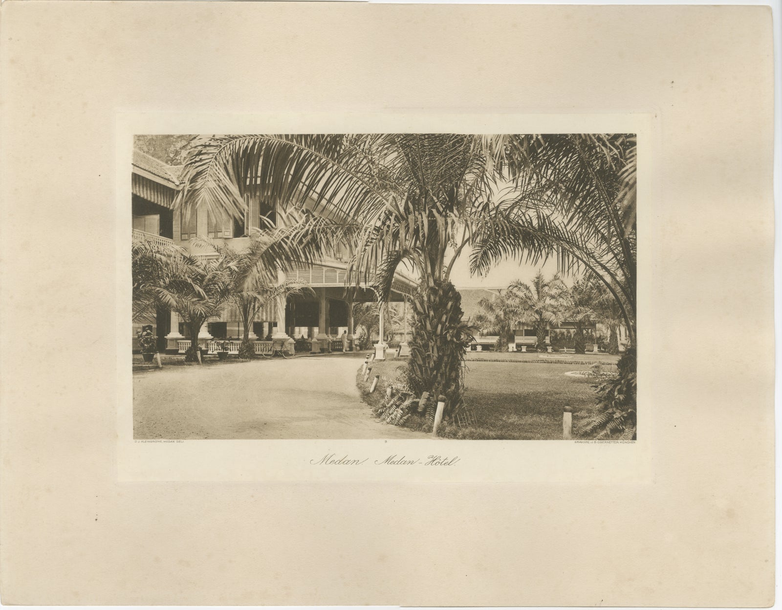 Medan Hotel, Antique Photogravure of Colonial Indonesia, c.1900