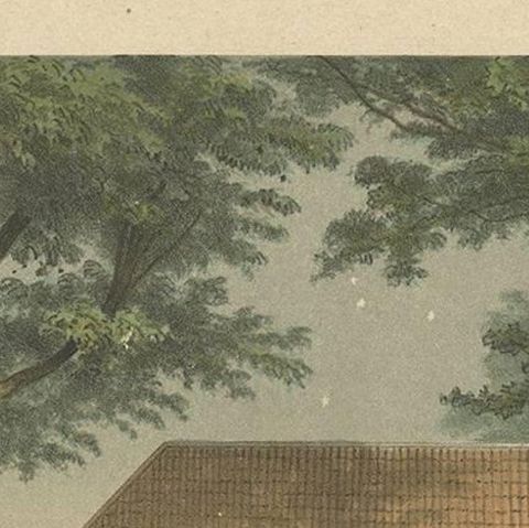 Antique Print of a Party in Batavia by M.T.H. Perelaer, 1888, close-up 1