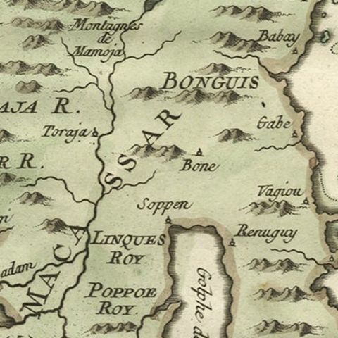 Antique Map of Celebes 'Sulawesi', Island in Indonesia, c.1750, close-up 2