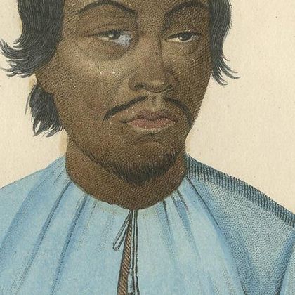 Antique Print of a Malay by Prichard, '1843', close-up 1