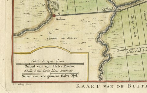 Map of Batavia’s Surroundings with Early Reference to Jakarta, Indonesia, c.1770, close-up 3