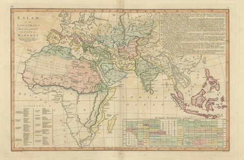 Islamic World Map with Africa, Middle East, India, Indies, Wilkinson 1817, close-up 1