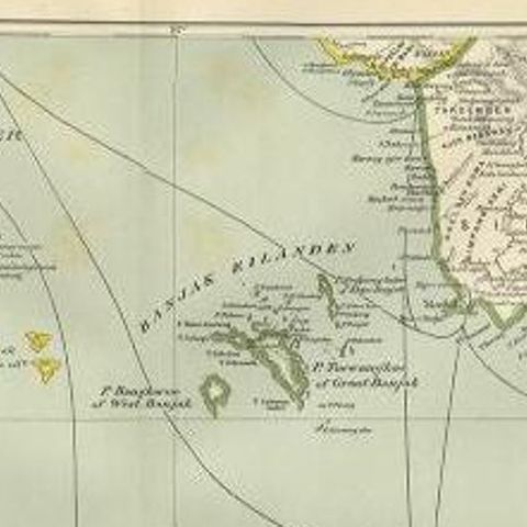 Antique Map of the Nias Archipelago, Sumatra, Indonsia, 1900, close-up 1