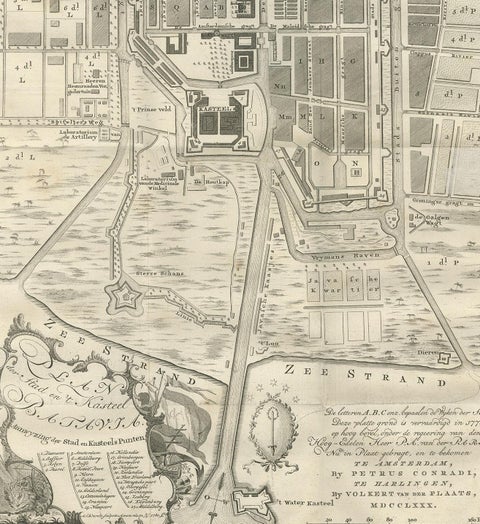 Antique Plan of Batavia by Van Krevelt, circa 1780, view 4