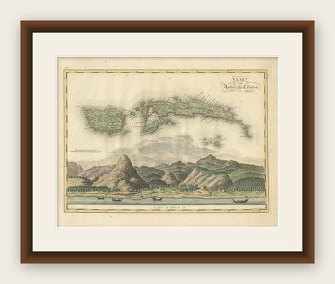 Antique Map of Seram, Boero and the Banda Islands by Van den Bosch '1818', shown framed