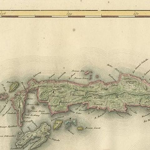 Antique Map of Seram, Boero and the Banda Islands by Van den Bosch '1818', close-up 1