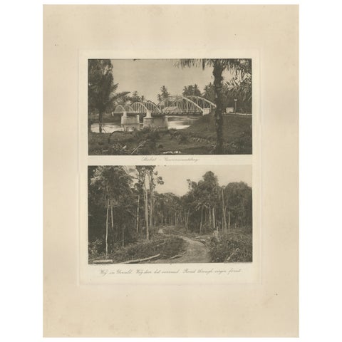 Stabat Government Bridge & Forest Road, Kleingrothe Photogravure c.1900