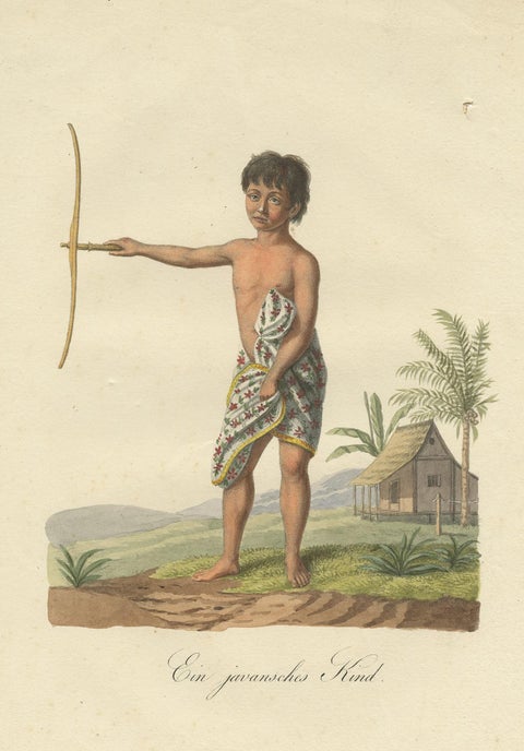 Antique Print of a Child from Java by Hurter 'circa 1830', view 2