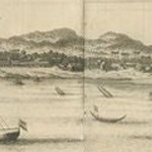Antique Print of Ambon, Indonesia by Valentijn, 1726, close-up 1