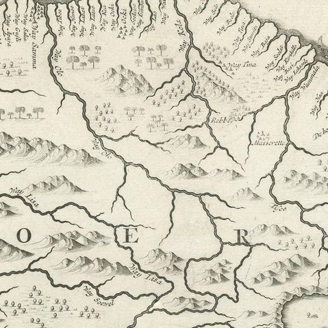 Antique Map of Buru Island, Indonesia, c.1725, close-up 2