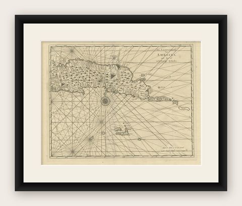 Antique Map of Ambon and Surroundings by Valentijn '1726', shown framed