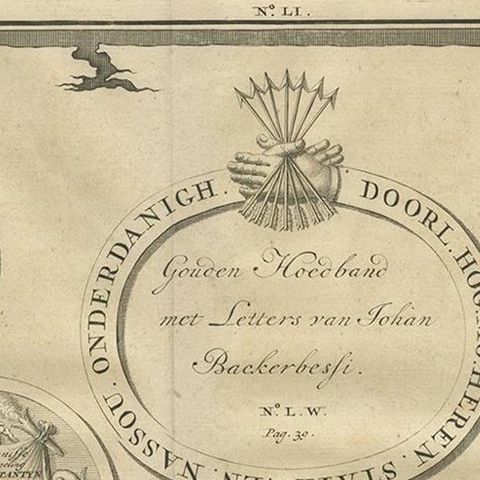 Antique Print Memorial Plaques of Ambon by Valentijn, 1726, close-up 1