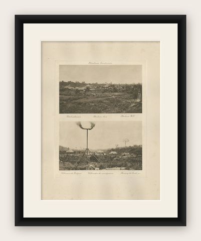 Petroleum Fields with Gas Flares, Aceh, C.J. Kleingrothe Photo c.1910, shown framed