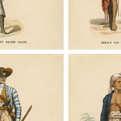Antique Ethnographic Prints of Indonesia & Timor Islands, Set of 8, 1852, close-up 2