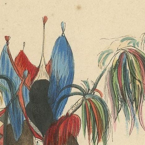 Antique Costume Print of a Warrior of Solor Island by Wahlen, '1843', close-up 1