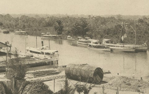 Oil Industry at Rantau-Pandjang, Sumatra, Dutch East Indies, ca.1910, close-up 4