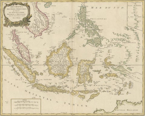 Antique Map of the Indonesian and Philippine Archipelagos by R. de Vaugondy, view 2