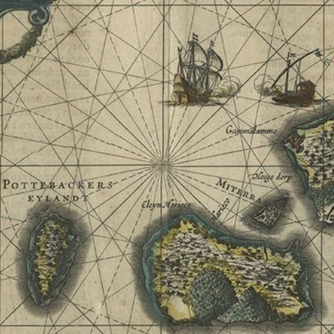 Decorative Map of the Spice Islands in the Mollucas, Indonesia, ca.1640, close-up 3
