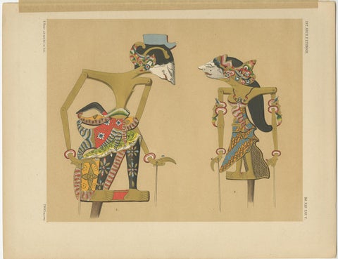 Set of 10 Antique Prints of Wayang Puppets by Juynboll, 1900, view 4
