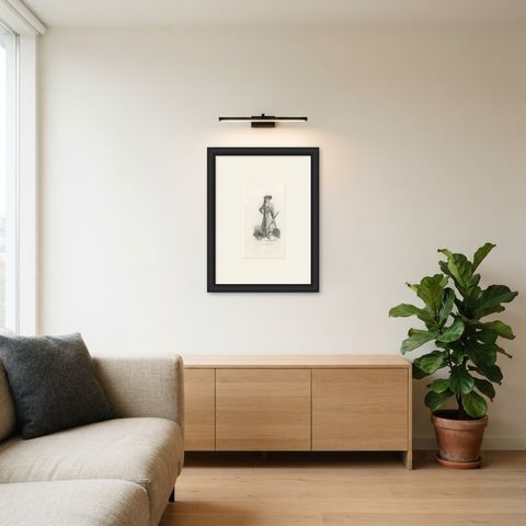 Javanese Man in War Dress, Antique Wahlen Costume Print, 1843-1844, shown framed in a room, true to size