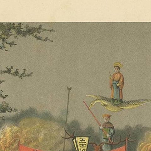 Antique Print of a Ceremony in Batavia by M.T.H. Perelaer, 1888, close-up 1