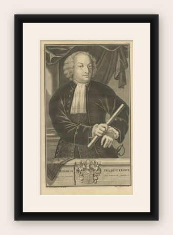 Antique Portrait of Hendrick Zwaardecroon, Governor of the Dutch East Indies, shown framed