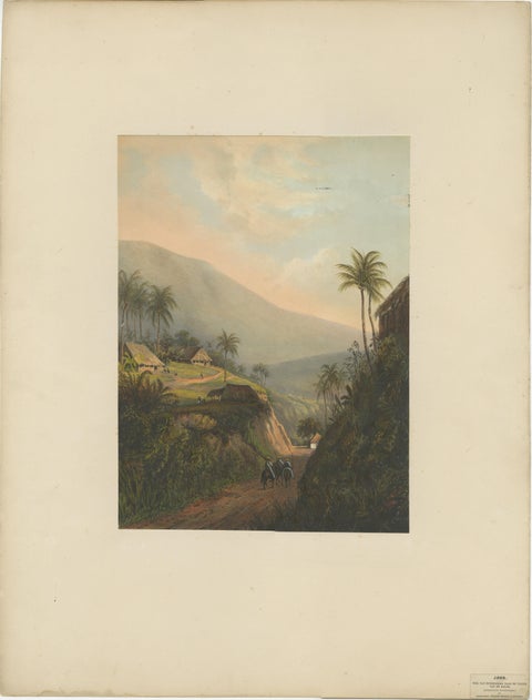 Mountain Road to the Salak Valley, Java, Colonial Landscape Lithograph, 1872, view 2