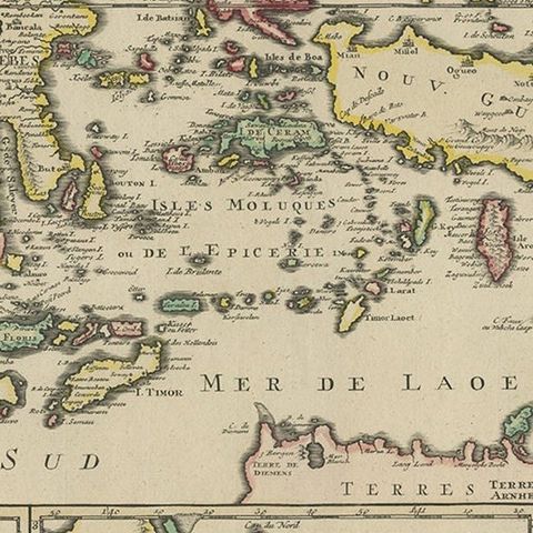 Old Map of the East Indonesian Islands Borneo, Celebes, New Guinea, Bali, 1792, close-up 2