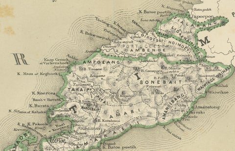 Antique Two-Sheet Map of the Lesser Sunda Islands, Dutch East Indies, 1884, close-up 3