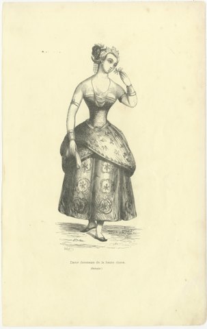 Javanese Lady of the Upper Class, Antique Wahlen Costume Print, 1843-1844, view 2