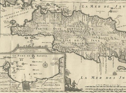 Antique Map of Java 'Indonesia' by Chatelain, 1719, view 3