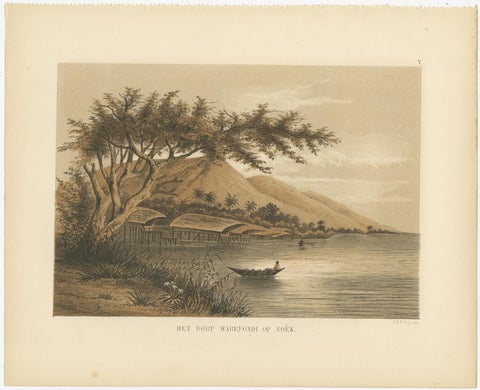 Set of 21 Antique Prints Illustrating the Travels to Cenderawasih Bay, 1875, view 6