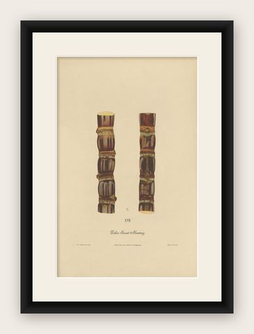 Antique Sugarcane Chromolithograph, Teboe Soerat Banteng, Java 1892, shown framed
