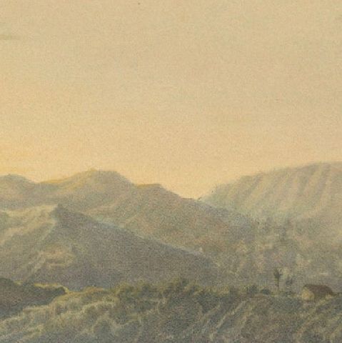 The Bathing Place of Wendit, East Java, Tranquil Java Lithograph, c.1872, close-up 3