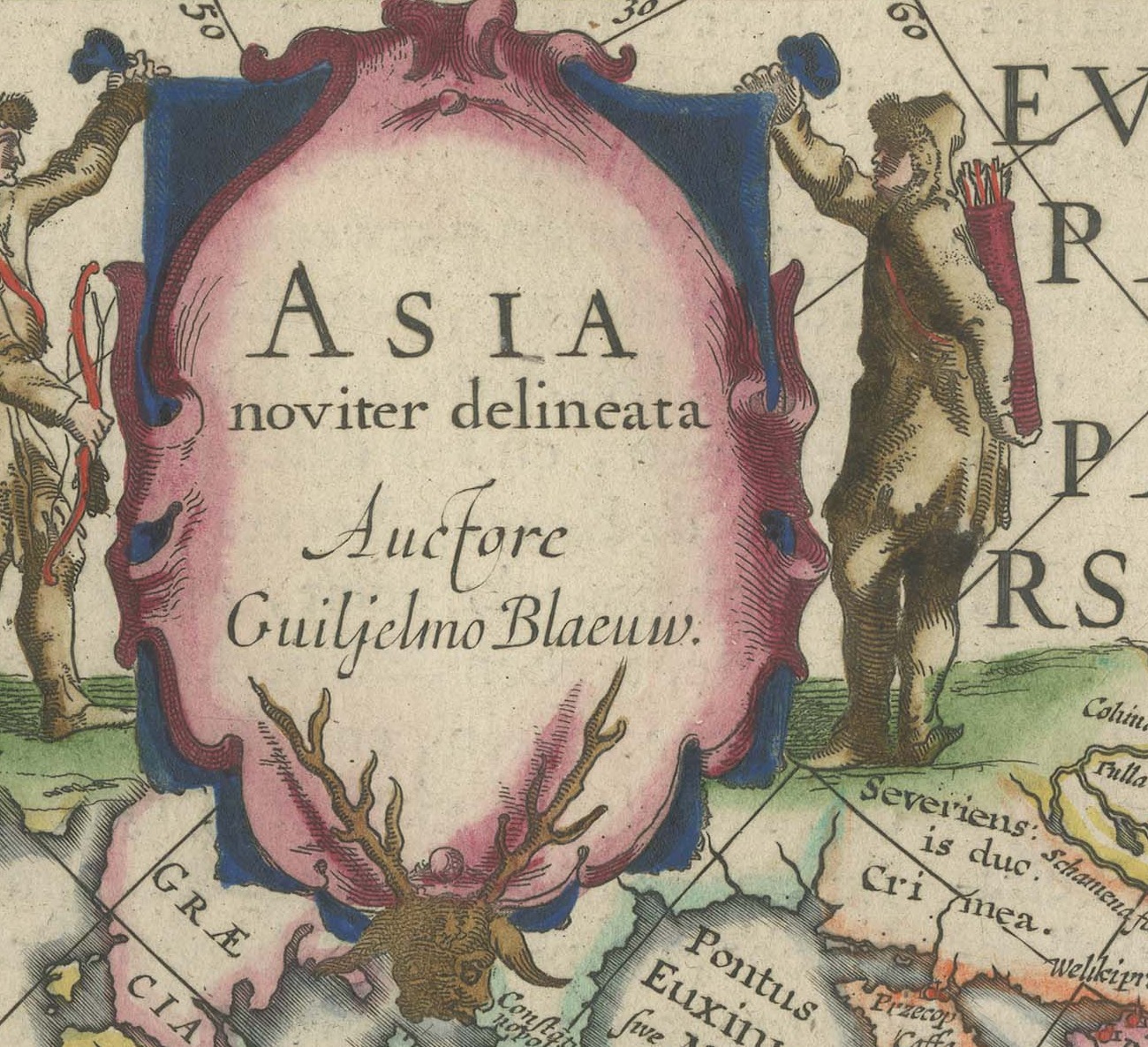Antique Blaeu Map of Asia, Arabia Felix and the East Indies, 1642, view 7
