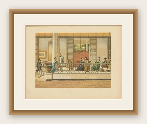 Antique Print of a Scene in Tegal ‘Indonesia’ by M.T.H. Perelaer, 1888, shown framed