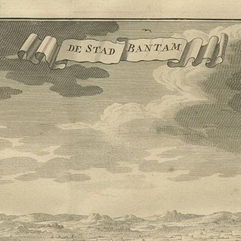 Antique Print of Bantam or Banten, Java, Indonesia, '1726', close-up 1