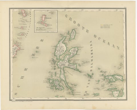 Antique Map of Halmahera, Ternate, Tidore, Moluccas by Dornseiffen, 1884, view 2