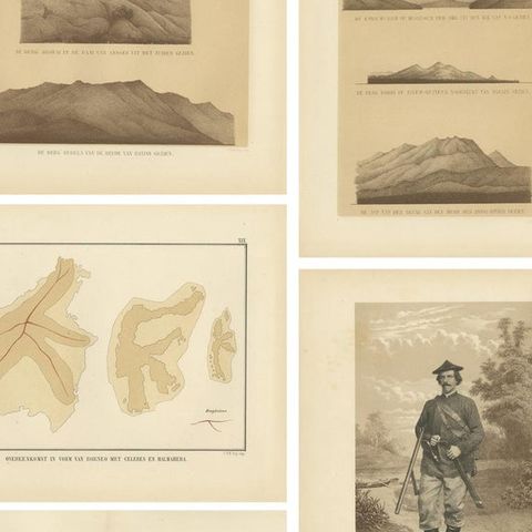 Set of 21 Antique Prints Illustrating the Travels to Cenderawasih Bay, 1875, close-up 1