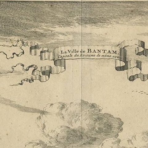 Antique Print of Bantam by Van der Aa, circa 1725, close-up 1